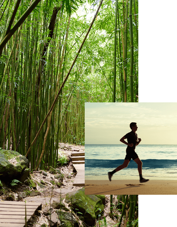 A man Jogging on The beach